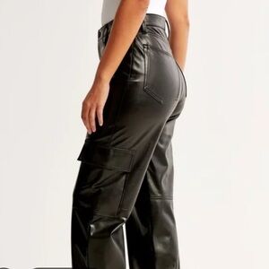 Abercrombie Faux Leather 90’s Relaxed Jean High Rise Cargo Pants